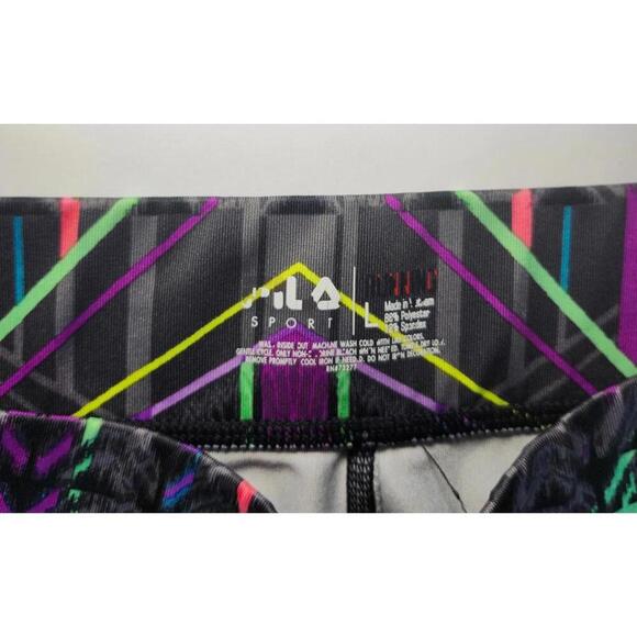 FILA Women's Size M Multicolor Geometric Print Capri Leggings Activewear - Picture 3 of 5